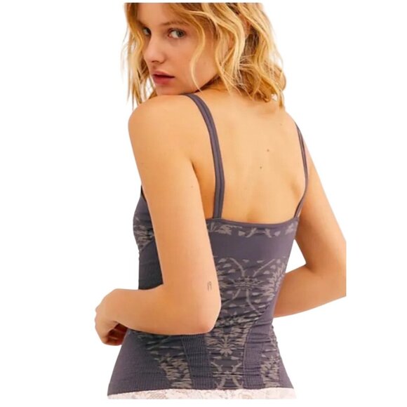 Free People Intimately Mercury Seamless Figure Flattering dual strap Floral Tex - Picture 4 of 9